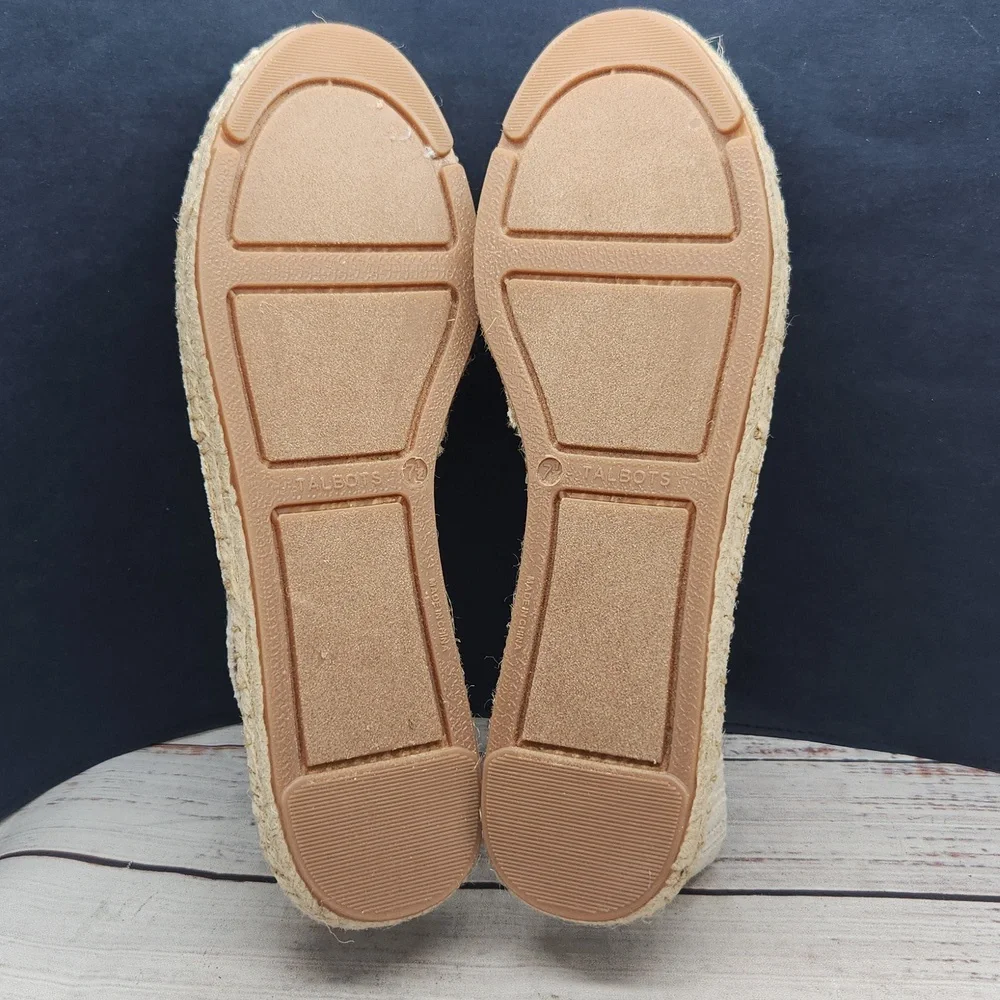 NEW Talbots‎ Izzy Linen Espadrille Flats Women's Size 7.5